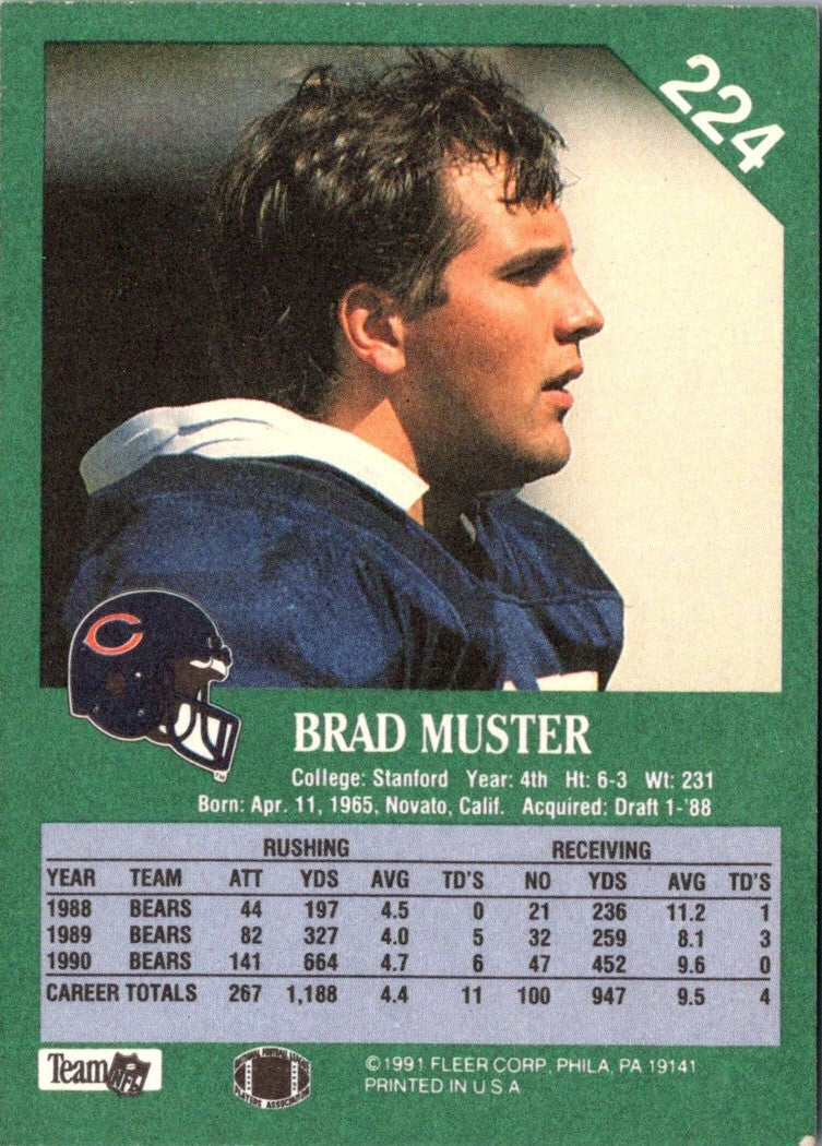 1991 Fleer Brad Muster