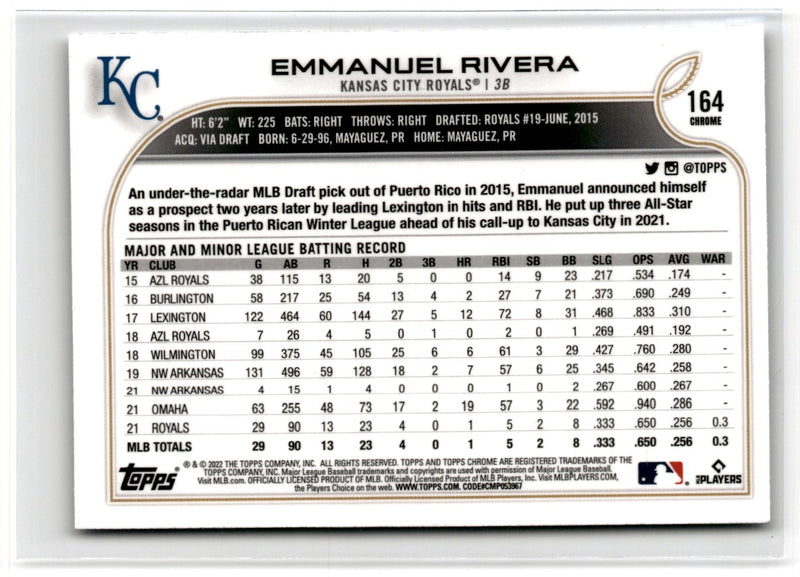 2022 Topps Chrome Emmanuel Rivera