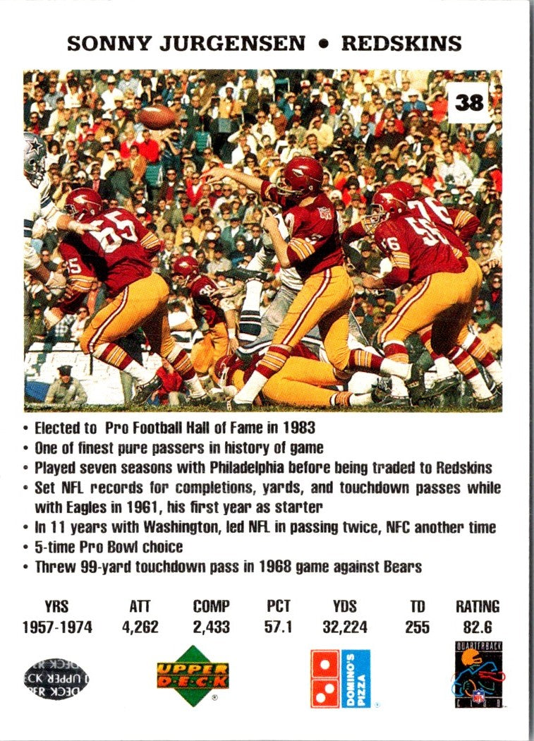 1991 Domino's The Quarterbacks Sonny Jurgensen