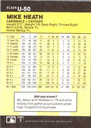 1986 Fleer Update Mike Heath