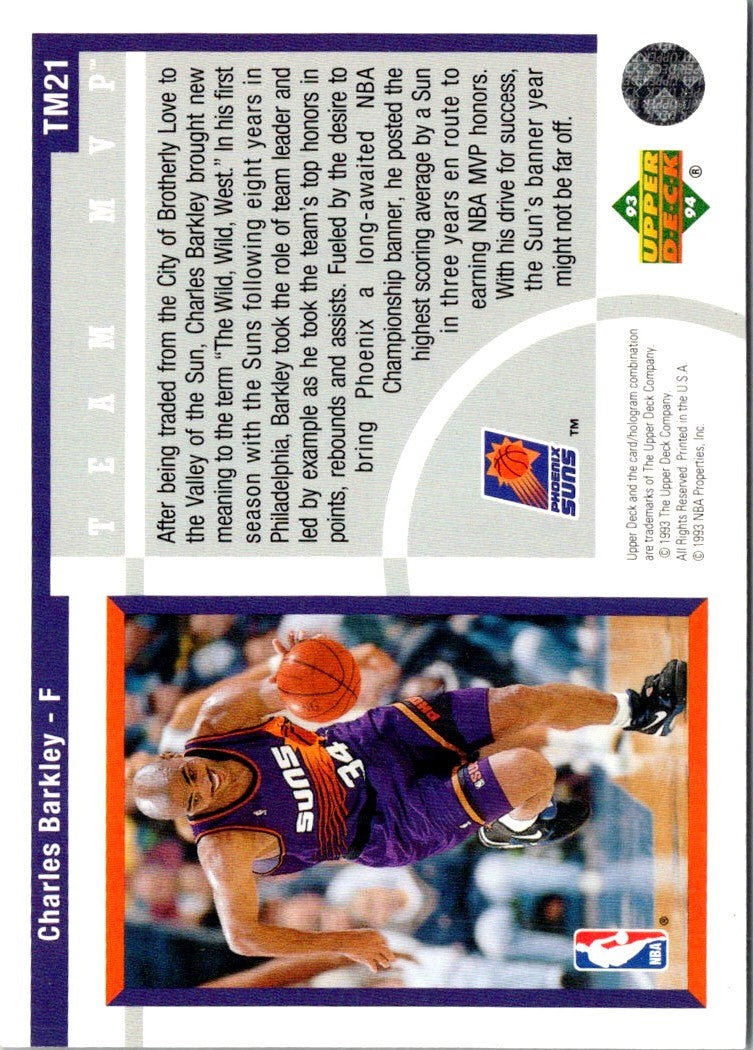 1993 Upper Deck Team MVP Charles Barkley