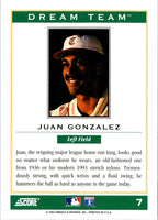 1994 Score Dream Team Juan Gonzalez #7