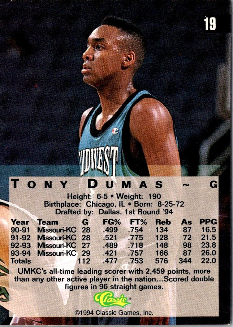 1994 Classic Draft Tony Dumas