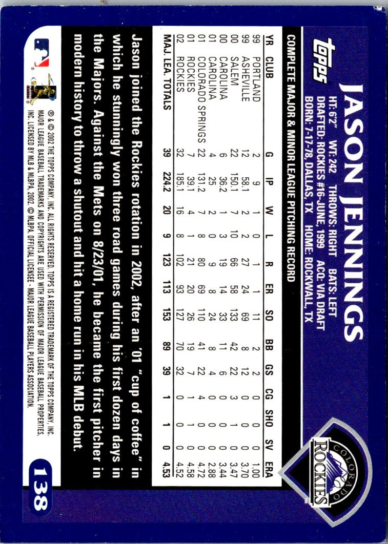 2003 Topps Jason Jennings