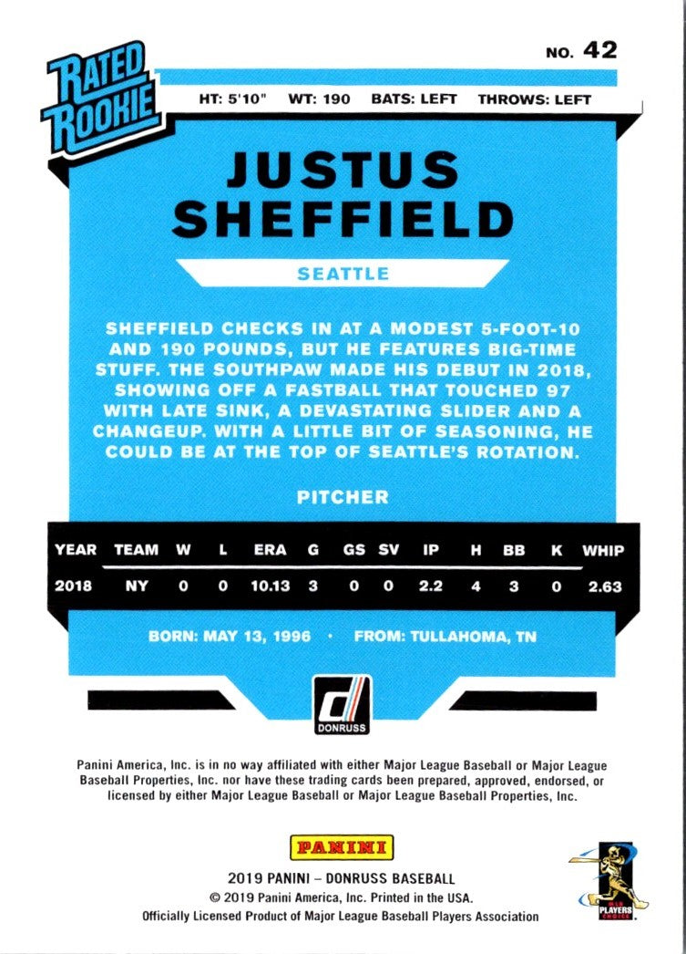 2019 Donruss Justus Sheffield