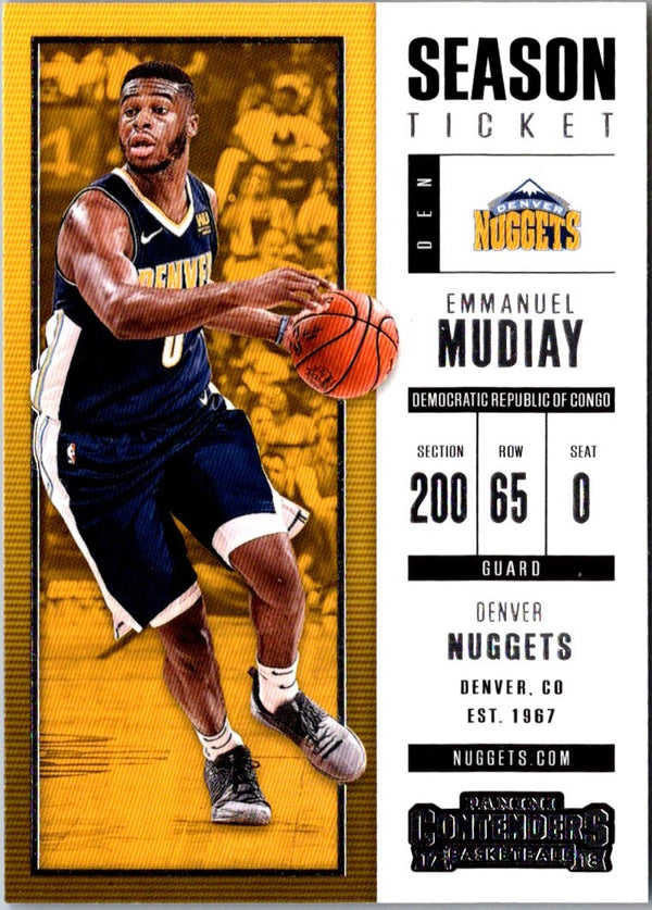 2017 Panini Contenders Emmanuel Mudiay #93