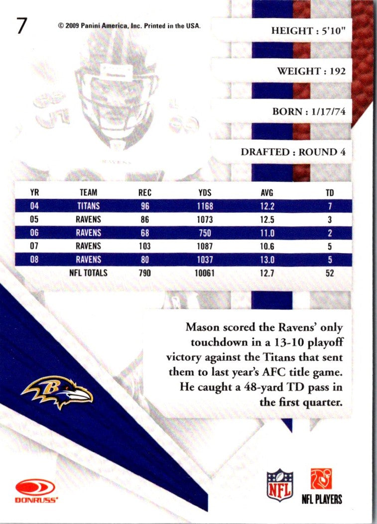 2009 Playoff Absolute Memorabilia Derrick Mason