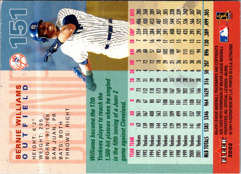 2002 Ultra Bernie Williams