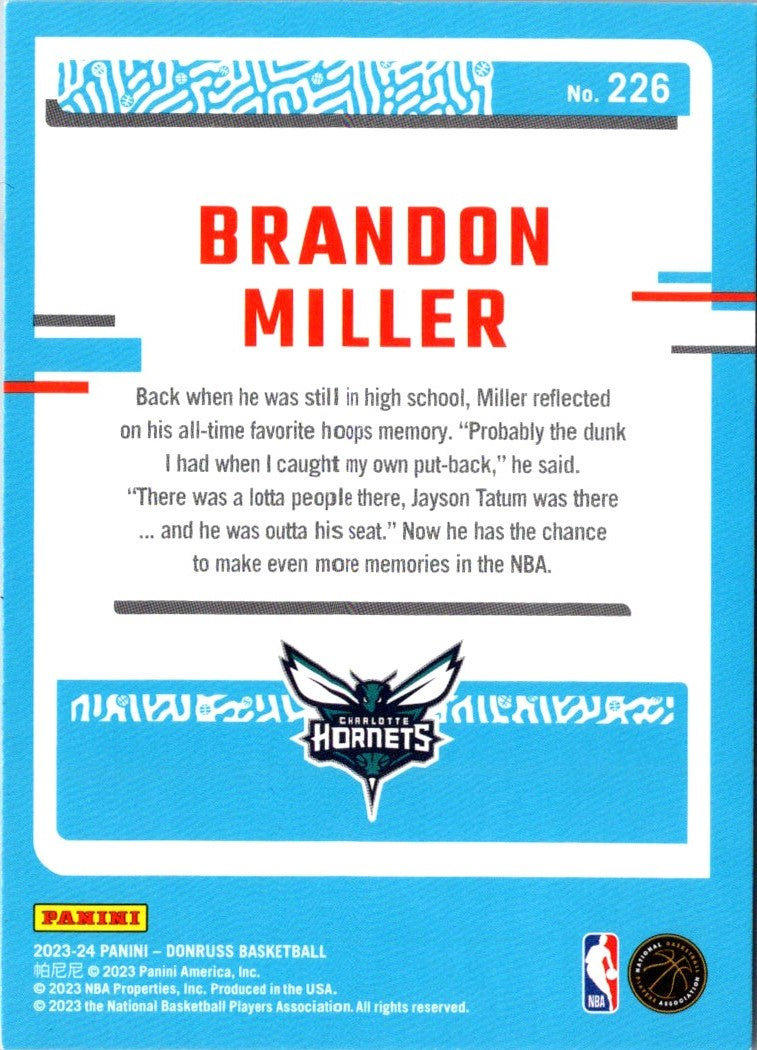 2023 Donruss Brandon Miller