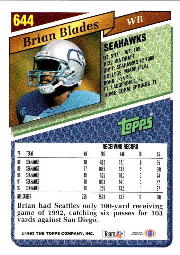 1993 Topps Gold Brian Blades