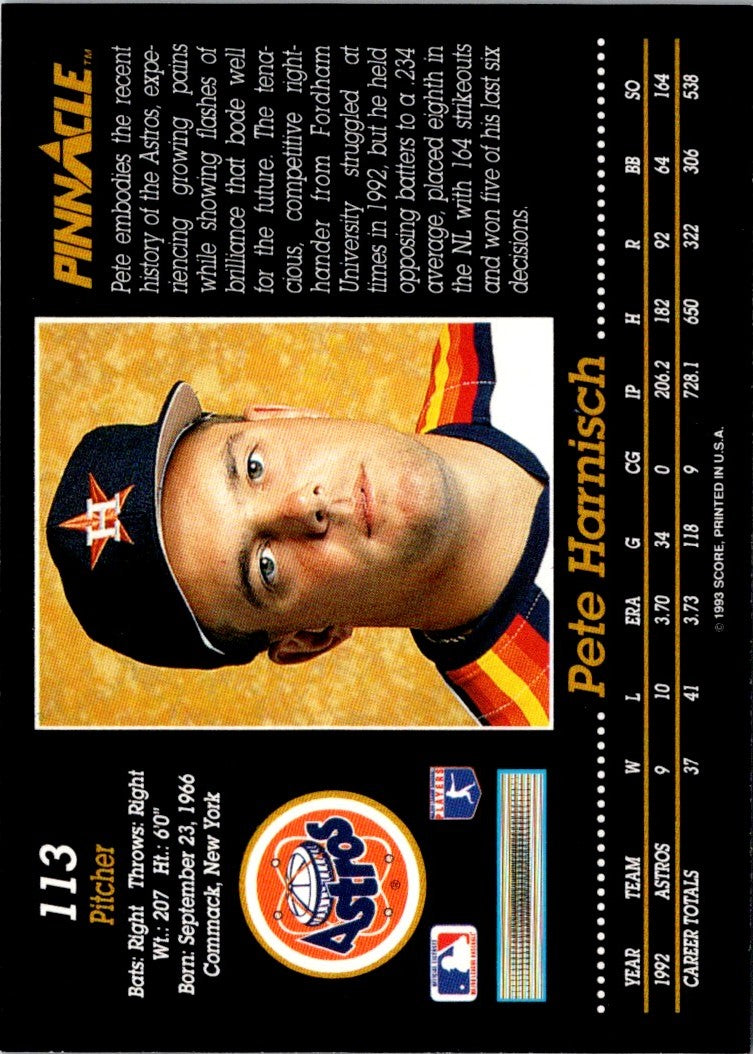 1993 Pinnacle Pete Harnisch