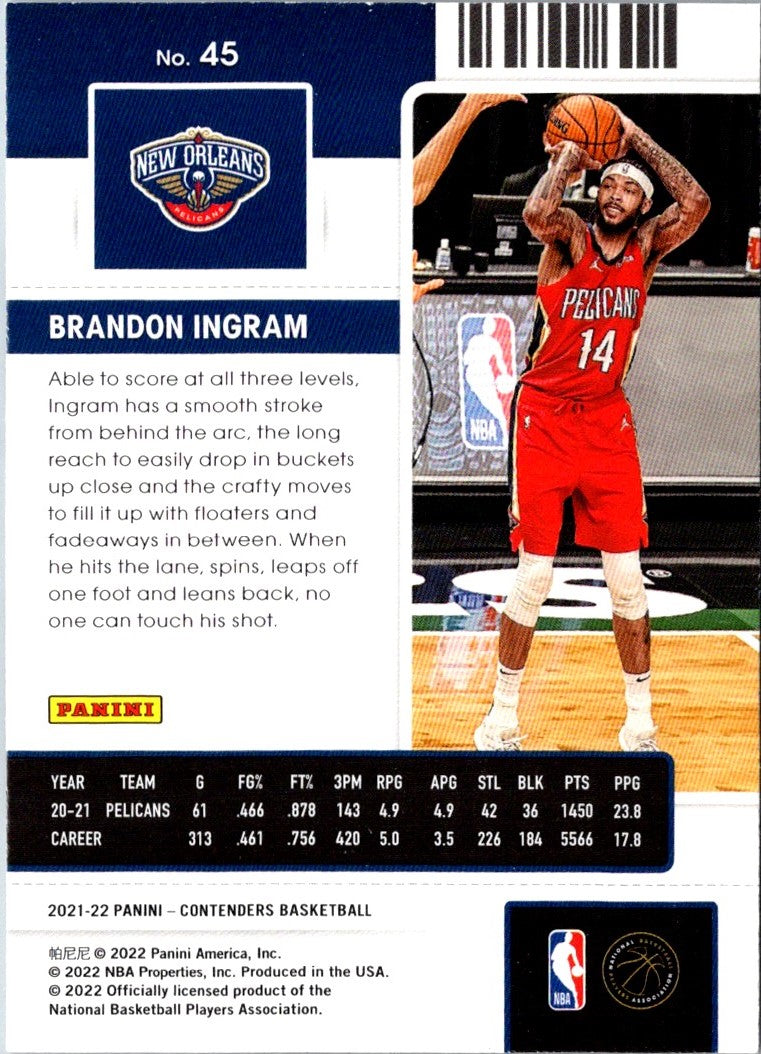 2022 Panini Noir Brandon Ingram