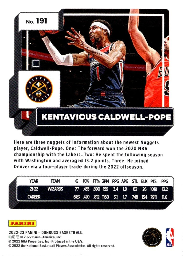 2022 Donruss Kentavious Caldwell-Pope