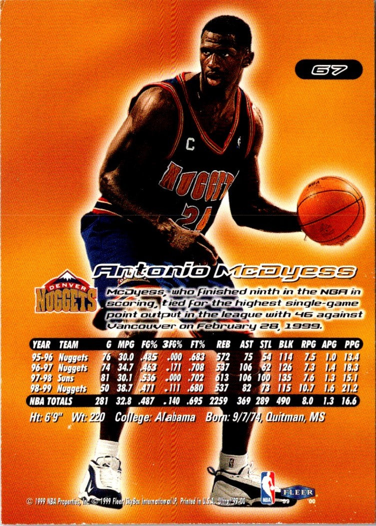 1999 Ultra Antonio McDyess