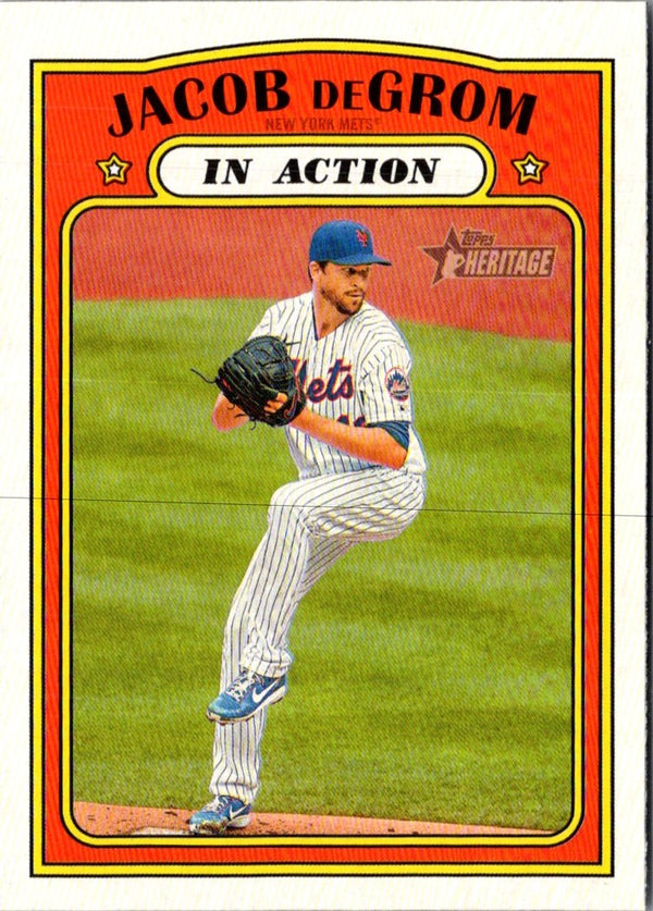 2021 Topps Heritage Red Jacob deGrom #100