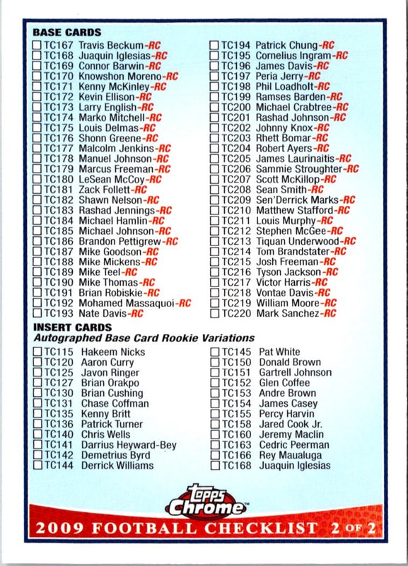 2009 Topps Checklist #4