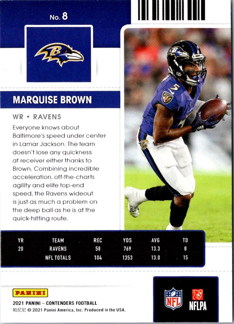 2021 Panini Contenders Marquise Brown