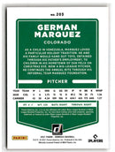 2021 Donruss Holo Orange German Marquez