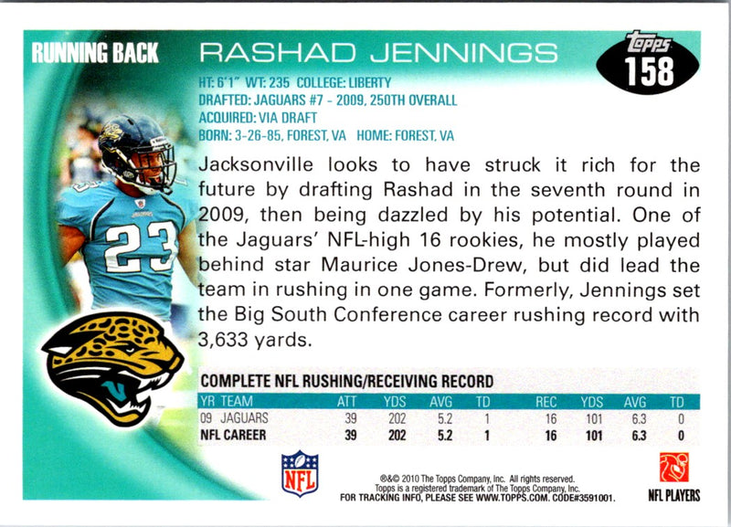 2010 Topps Rashad Jennings