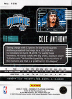 2020 Panini Certified Mirror Blue Cole Anthony #186