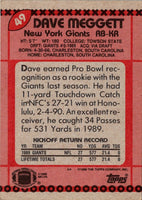1990 Topps Dave Meggett #49