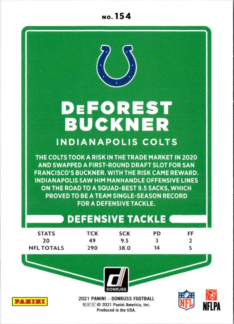 2021 Donruss Press Proof Blue DeForest Buckner