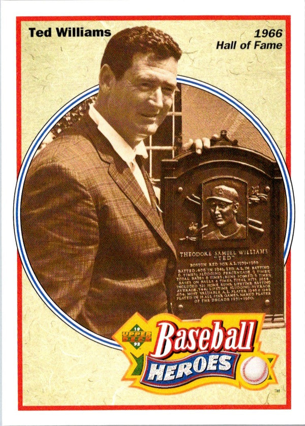 1992 Upper Deck Baseball Heroes Ted Williams Ted Williams #35