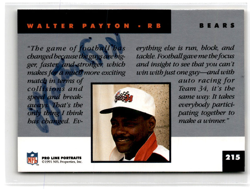 1991 Pro Line Portraits Walter Payton