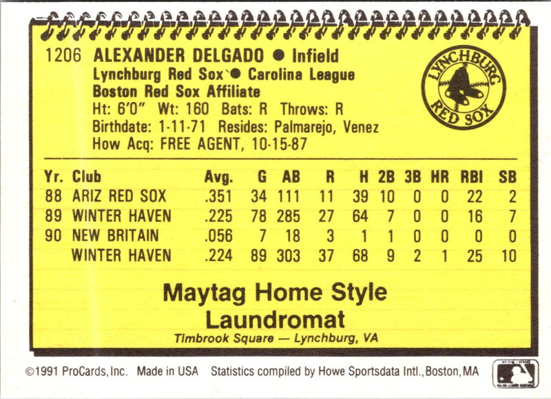1991 ProCards Alex Delgado