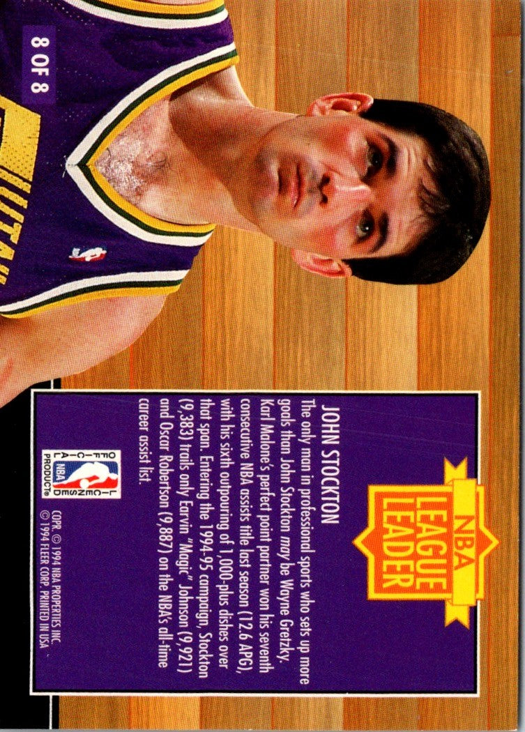 1994 Fleer NBA League Leaders John Stockton/Nate McMillan