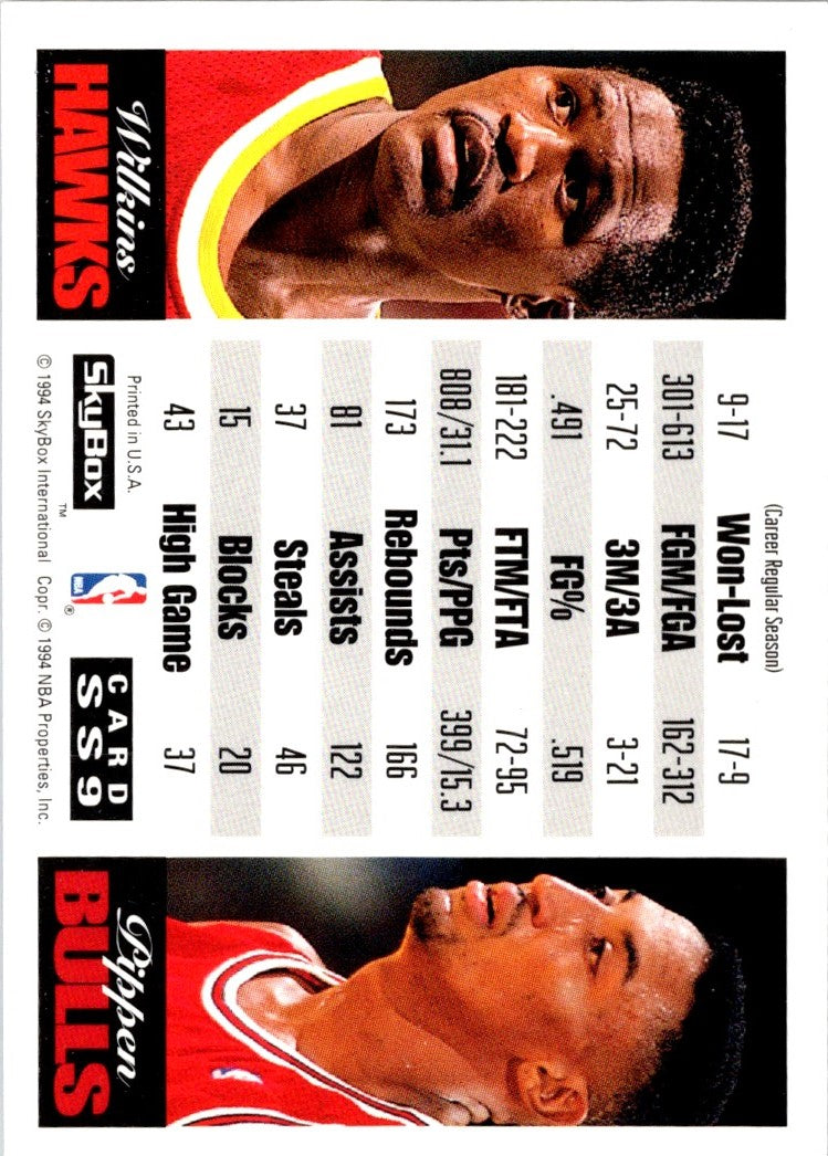 1993 SkyBox Showdown Series Dominique Wilkins/Scottie Pippen
