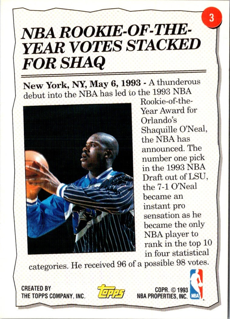 1993 Topps Shaquille O'Neal