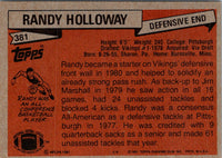 1981 Topps Randy Holloway #381 Rookie