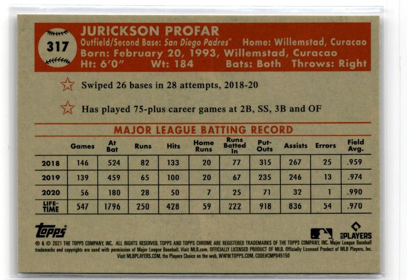 2021 Topps Chrome Platinum Anniversary Jurickson Profar