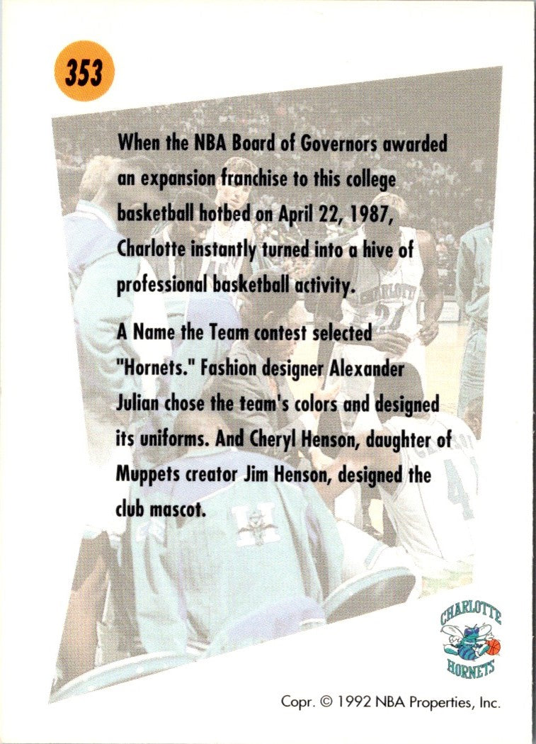 1991 SkyBox Charlotte Hornets Logo