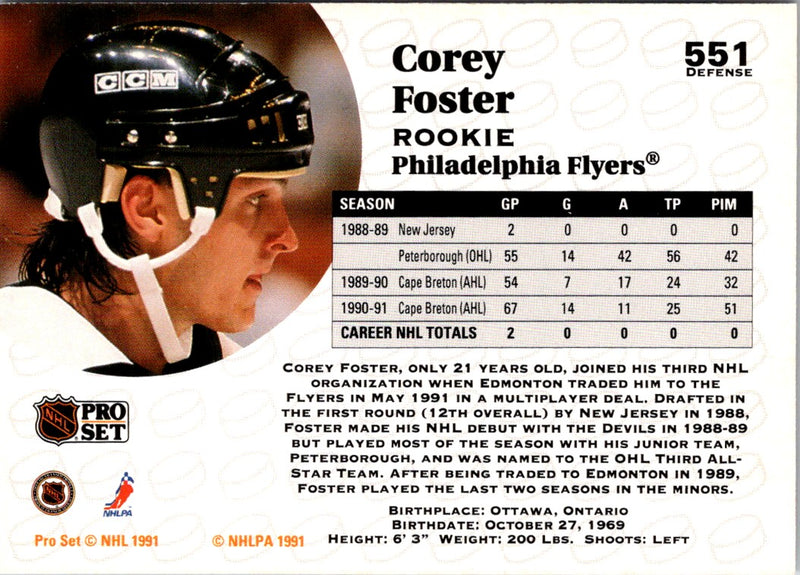 1991 Pro Set Corey Foster