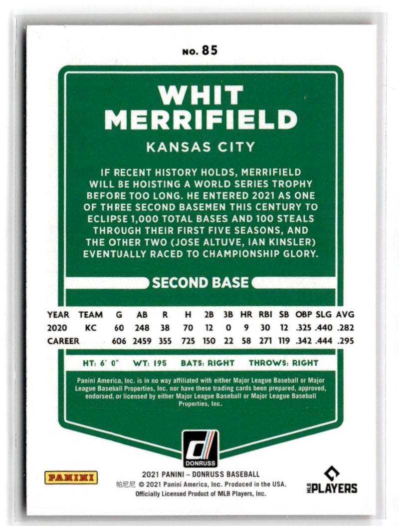 2021 Donruss Holo Orange Whit Merrifield