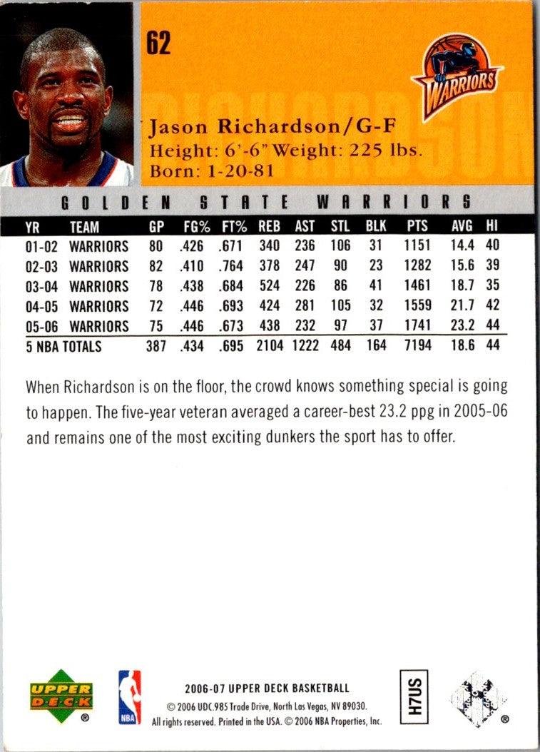 2006 Upper Deck Jason Richardson