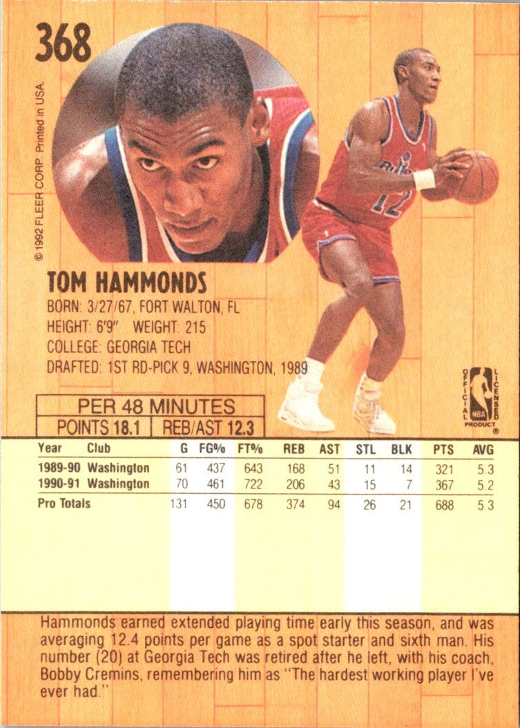 1991 Fleer Tom Hammonds