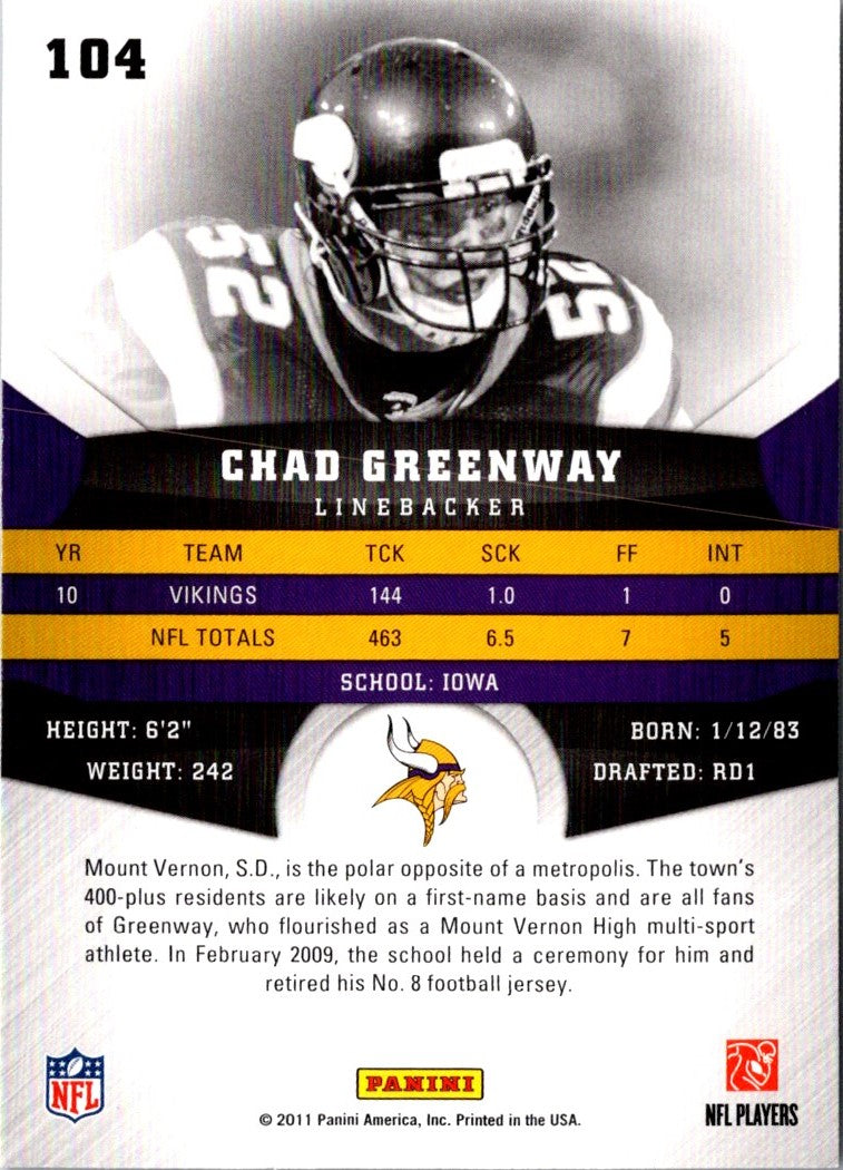 2011 Panini Gridiron Gear Chad Greenway