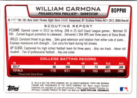 2012 Bowman Draft Picks & Prospects Chrome William Carmona #BDPP80