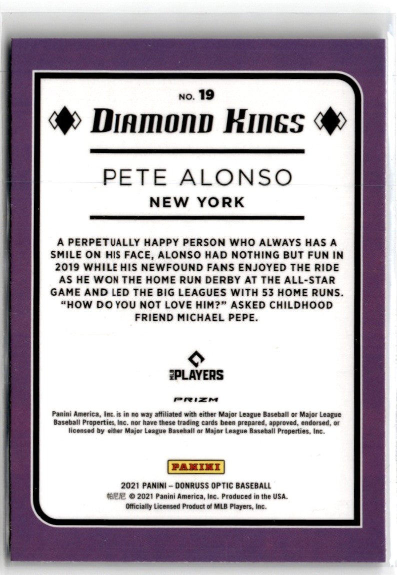 2021 Donruss Optic Carolina Blue & White Pete Alonso