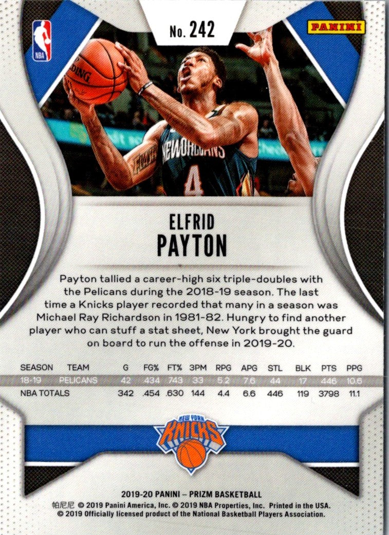 2019 Panini Prizm Prizms Blue Elfrid Payton