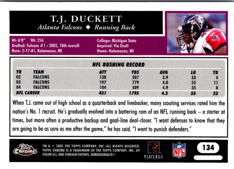 2005 Topps Chrome T.J. Duckett