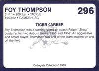 1989 Collegiate Collection Auburn Coke 580 Foy Thompson #296