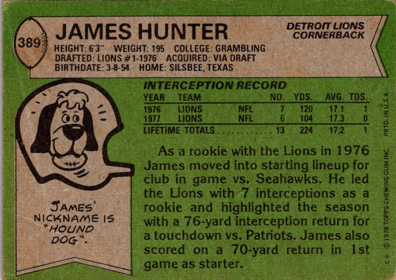 1978 Topps James Hunter
