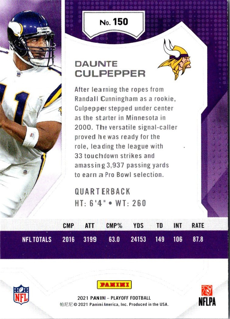 2021 Panini Playoff Daunte Culpepper