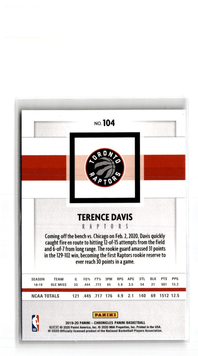 2019 Panini Chronicles Terence Davis