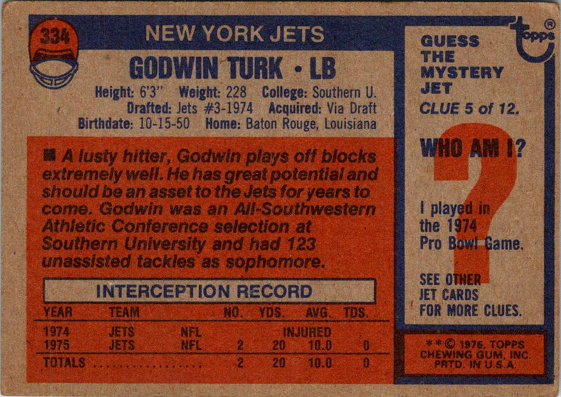 1976 Topps Godwin Turk