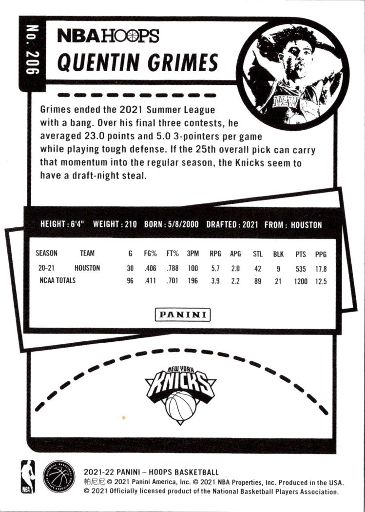 2021 Hoops Blue Quentin Grimes